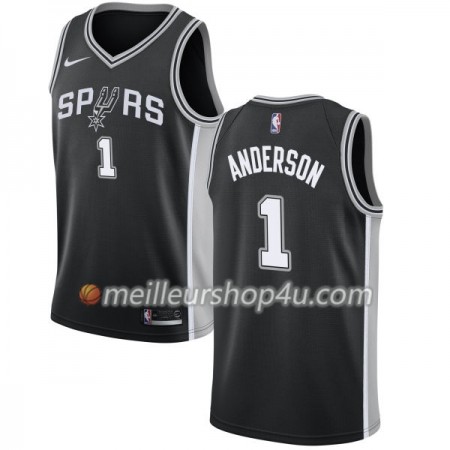 Maillot Basket Homme San Antonio Spurs Kyle Anderson 1 Nike 2017-18 Noir Swingman